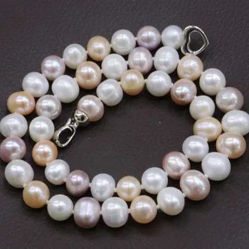 10-11mm gamtos FW perlų vėrinį 50cm ilgio baltos arba multicolosr #319