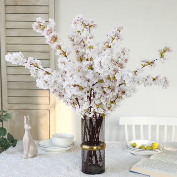 100cm Vieną Šilko Audinys Cherry Blossom Dirbtinių Gėlių Gėlių Išdėstymas Vestuvių Home Hotel Office Sodo Puošmena Gėlių