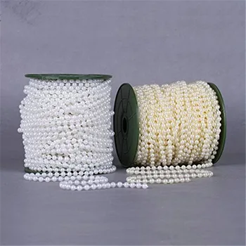 10m 4mm Granulių Pearl String Dramblio kaulo ir baltos, Amatų , Vestuvių Dekoravimas AA7956