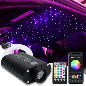 16W LED Optinio Pluošto Star Lubų Rinkinys 550pcs 0,75 mm 4M Optinio Pluošto Muzikos valdymo Automobilio Stogo Žvaigždžių Žiburiai, Lubų Optinio Pluošto Šviesos