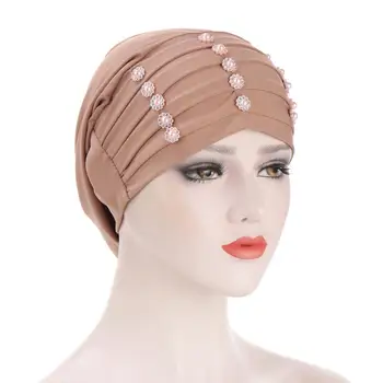 2020 madinga vingiuoti gėlės turbaną variklio dangčio arabų apvyniokite galvą skara pasirengę dėvėti hijab skrybėlę musulmonų šukuosena moters Vidinį hijab kepurės