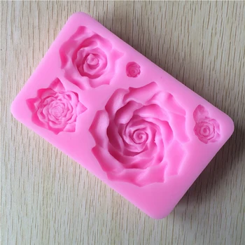 3D Didelis Rožių Gėlių Tortas Pelėsių Silikono Formų Tortai 3D Muilo Formų Sugarcraft Įrankiai Pyragas Apdaila