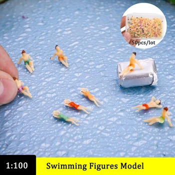 50pcs 1:100 Masto ABS Dažytos Plaukimo Duomenys Modelis, Žmonės, Architektūra Pastatų Išdėstymo 