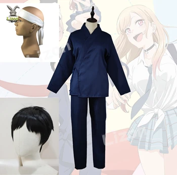 Anime Mano Dress-Up Numylėtinis Wakana Gojo Cosplay Kostiumas Tamsiai Mėlynas Kimono Nustatyti Darbo Apranga Namų Drabužiai