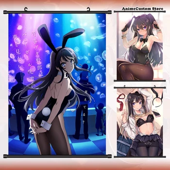 Anime Rascal Nėra Svajonė Bunny Mergina Senpai Sakurajima Mai HD Sienos Pažymėkite Roll Tapyba, Plakatas Kabo Plakatas Cosplay Dovana