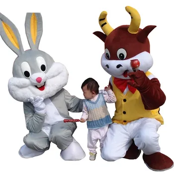 Bugs Bunny Talismanas Kostiumas Triušis Zuikis Už Hallween Karnavalas Festivalių Cosplay Šalis Suknelė
