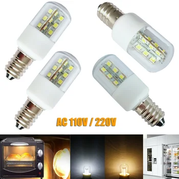 E14 E12 3W LED Mikrobangų Krosnelė Lemputės Kristalų Lempos, Šviesos, SMD 5050 tipo Šaldiklis Šalta Šilta Balta AC 110V, 220V Lempa Namų