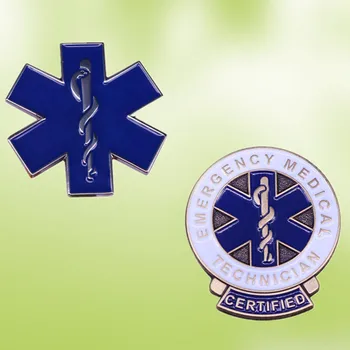EMS EMT greitosios Medicinos Pagalbos Technikas gyvatė Caduceus simbolis emalio pin slaugos greitosios pagalbos, paramos paramedikai Gelbėjimo sagė