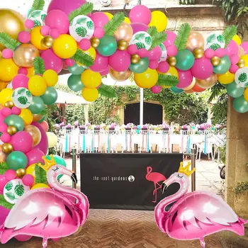 Flamingo Gimtadienio Balionas Dekoro Atogrąžų Havajų Gimtadienio Dekoracijos Vaikams Berniukas Mergaitė Laimingas Vasaros Paplūdimio Šalies Prekių