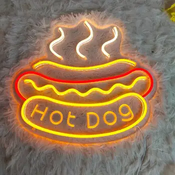 Hot Dog Formos Pica, Mėsainis Neon Požymiai Maisto Neono Šviesą Naktį Pica LED Ženklas savitarnos Parduotuvė Namų Restoranas