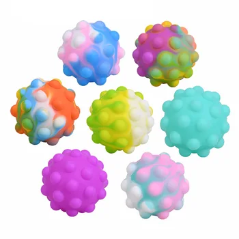 Karšto 3D Streso Kamuolys Popite Silikono Burbulas Išskleidimo Žaislas Anti-Stress Ball Poppit Tyliai Fidget Žaislai Vaikams Žiurkėno Kamuolys