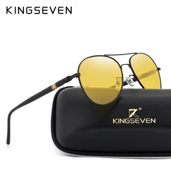 Kingseven 2017 vyriški Akiniai nuo saulės Naktinio Matymo Akiniai HD poliarizuotos šviesos reguliatorius Saulės akiniai Vyrų Vairavimo Akiniai Vyrų, Moterų, Priedai