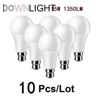LED Lemputės, Lempos, E27 A60 B22 AC220V-240V 15W Galios 10VNT 2022 Focos Didelio Ryškumo Tinka vonios, virtuvės