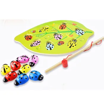 Magnetinio Vabzdžių Įspūdį Žvejybos Žaidimai Biedronka Atitikimo Valdybos Mediniai Žaislai Vaikams Montessori Ankstyvojo Ugdymo Vaikams Dovanos