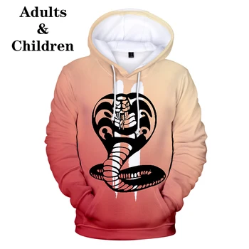 Nauja Cobra Ka Vaikai Vaikai 3D Hoodies Mados Kobra Ka Berniukas Mergaitė Vyrai Moterys Rudens Žiemos 3D Atspausdintas Gobtuvu Palaidinės Outwears