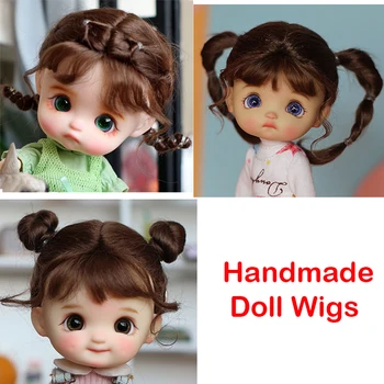 Naujas Ryškus Rankų darbo Lėlės perukai Minkštas Mielas nerijos Plaukų Specialios perukas 1/8 BJD,1/12 BJD Doll,Ob11 Žaislai mergaitėms