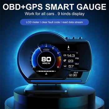 Naujausia Automobilių HUD Auto Ekranas OBD2 A500 GPS Smart Head Up Display Matuoklis Skaitmeninis Odometras Apsaugos Signalizacija Vandens ir Alyvos Temp. RPM