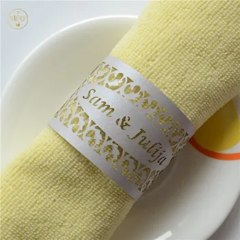 Nemokamas pristatymas pjovimas Lazeriu filigranas tvora užsakymą vestuvių servetėlių žiedai rankšluosčių laikiklis