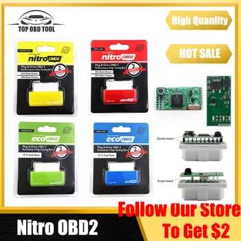 Nitro OBD2 Ekologinio OBD2 15% Degalų Sutaupyti Daugiau Energijos, Daugiau Sukimo momento Detektorius Chip Tuning Box Plug Automobilis 4 Spalvų Automobilių Diagnostikos Įrankis