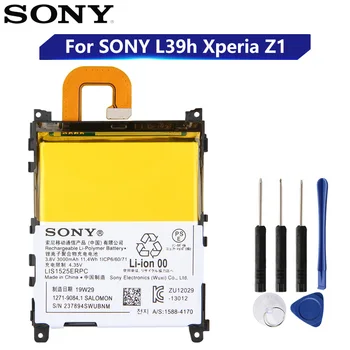 Originalaus Sony Baterija SONY L39h Xperia Z1 Honami TAIP 01F C6902 C6903 LIS1525ERPC Originali Telefono Baterija 3000mAh