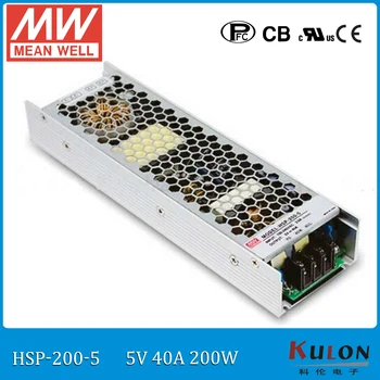 Originalus Meanwell HSP-200-5 200W 40A 5V conformal padengtas Maitinimo šaltinis 5V slim maitinimo blokas su PFC LED juda pasirašyti skydelis