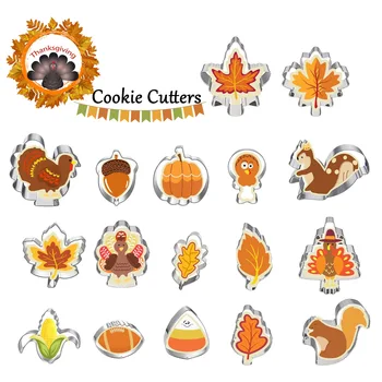 Padėkos Cookie Cutter Formos Moliūgų Turkija Klevo, Ąžuolo Lapų Voverė Formos Sausainių Pjovimo Rinkinys 