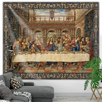 Paskutinė Vakarienė Gobelenas Kristaus Prisikėlimo Jėzus Velykų Sienos Meno Kambario Dekoro Kalėdinė Dekoracija Didelis Audinio Derliaus Antklodės