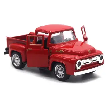 Raudona Metalo Senovinių Sunkvežimių Raudona Derliaus Pikapas Vaikų Automobilių Žaislo Modelis, Modeliavimas Retro Sunkvežimių Darbastalio Apdaila Žaislas