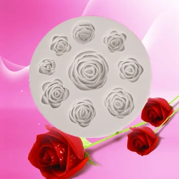Rožių Gėlių Silikono Formos Tortas Šokolado Nėrinių Apdaila Reikmenys 
