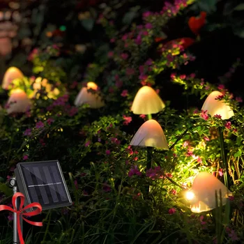 Saulės Grybo Lempa LED Lauko Vandeniui Styginių Šviesos Mielas Fėja Kraštovaizdžio Šviesos Vejos/Sodas/Būdas/Kiemo/Gatvės/Dekoras