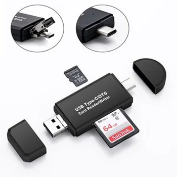 SD Kortelių Skaitytuvas USB C Kortelių Skaitytuvas 3 In 1 USB 2.0 TF/Mirco SD Atminties Smart Card Reader C Tipo OTG Flash Drive, Cardreader Adapteris