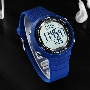 Skaitmeninis LED vandeniui vyrų laikrodis Mėlyna elektroninių silikono sporto unisex žiūrėti chronometras kamufliažas laikrodžiai relogio masculino