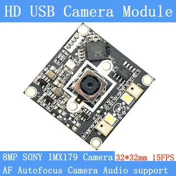 USB gryno fizinės VAIZDO Kamera HD 800W SONY IMX179 pramonės lygį, netoli nuotolinio AF automatinis fokusavimas 4K USB kameros modulis palaiko garso