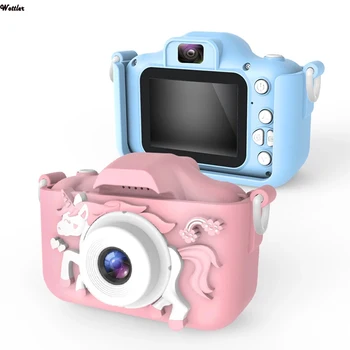 Vaikai Kamera Mielas Žaislų Arklys Mini Skaitmeninis Fotoaparatas HD IPS Ekranas Kameros Švietimo Žaislas Vaikams, Berniukų, Mergaičių Gimtadienio Dovanos