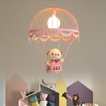 Vaikų kambario šviestuvo lempos miegamasis paprasta modernių vaikų kambario kūrybinė asmenybė mielas lokys miegamasis žibintai