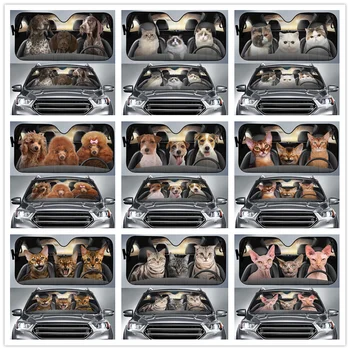 Vairavimo Trys Kačių ir Šunų Gyvūnų, Automobilių, Auto Tentai Atsparus Karščiui, Atsparus UV Automobilį Auto Tentai