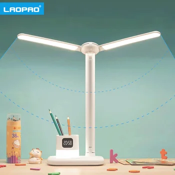 White Dual Vadovai LED Stalo Lempa,Eye-rūpestinga Lentelė, Šviesos, skirtas Namų Biuro/Skaityti/Mokytis,3 Apšvietimo Režimus 7 Šviesumo Lygis