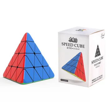 Yuxin Mažai Magija 4x4 Pyraminx Magija Greitis Kubo Stickerless Profesinės Fidget Žaislai Mažai Magija Pyraminx 4x4 Cubo Magico