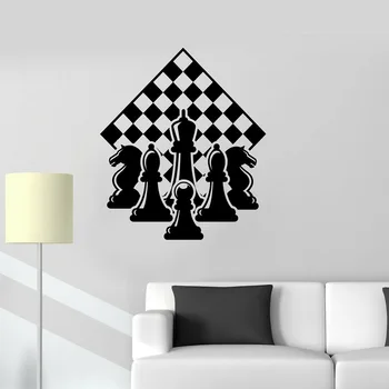 Šachmatų Žaidėjas Sienos Lipdukas Kambarį Apdailos Gabalas Chessmen Šachmatų Lentos Sienos Lipdukas 