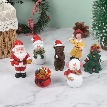 1pcs Miniatiūriniai Kalėdų Eglutė Kalėdų Senelis Snowmen Terariumai, Aksesuarų, Dovanų Dėžutėje Pasakos Sodo Figūrėlės Doll House Dekoro