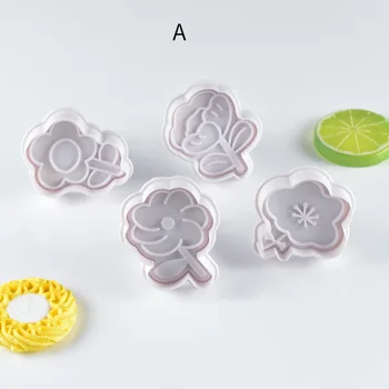 3D Gėlių Cookie Cutter Kepimo Formą Kepimo Stūmoklį Sugarcraft Slapukas Minkštas Karpymo Slapukas Pelėsių Kepimo Priedai Slapukas Įrankis