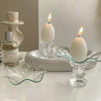 Naujas Vakarienė Žvakių Šviesoje Prekių Atmosfera Išdėstymas Bazės Dėklas Retro Stiklo Žvakidė Papuošalai Namų Aromaterapija Žvakidė Rinkinys